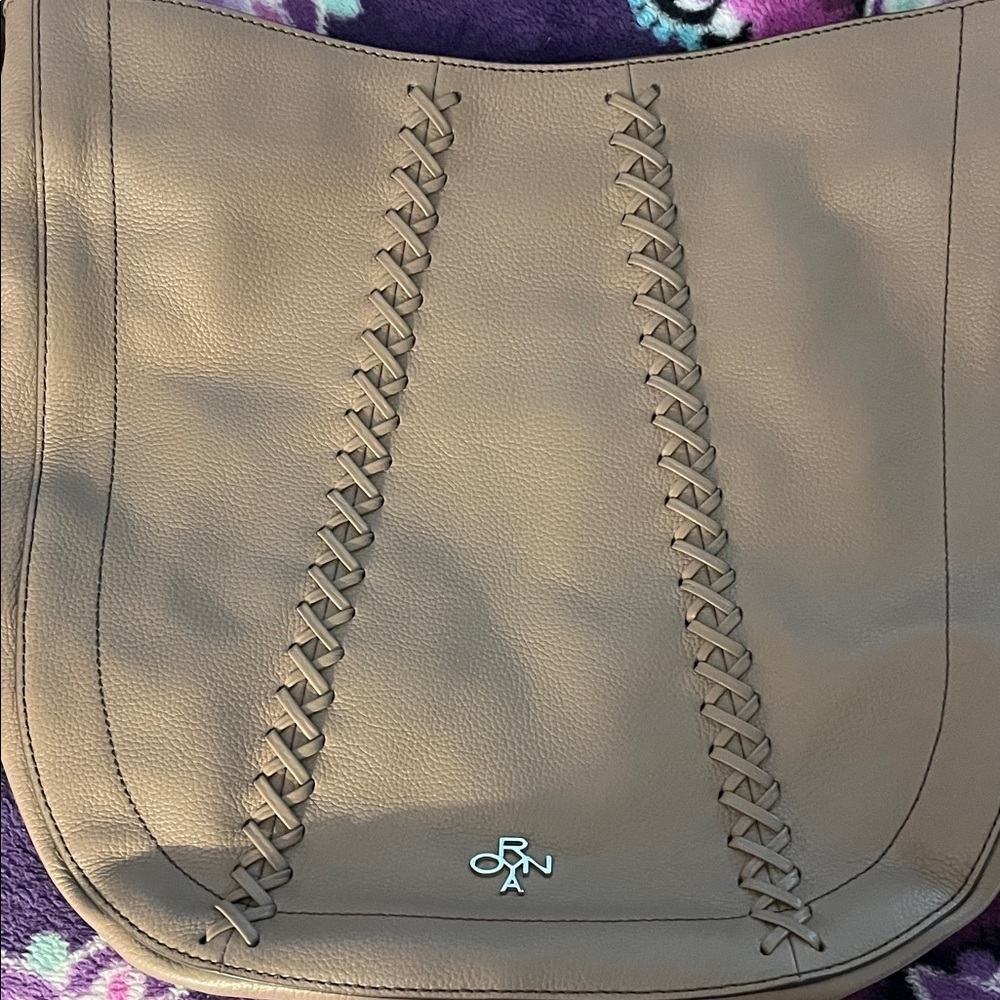 orYANY Tan Shoulder Bag with Stitch Detail NWT - Picture 7 of 13